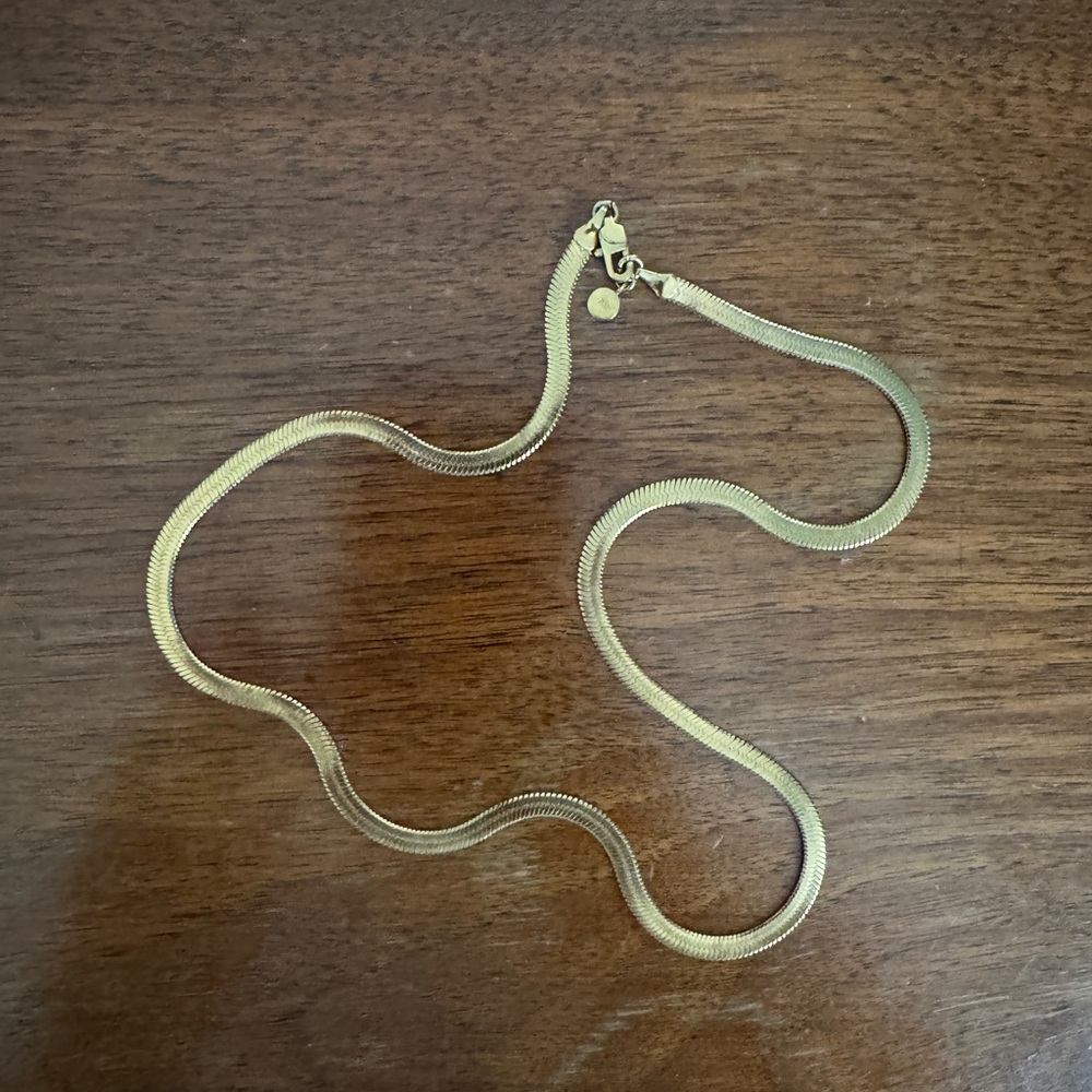 Gold-Tone Herringbone Chain Necklace - Women